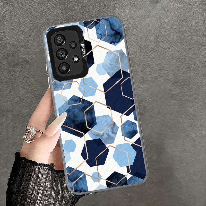 Geometric Marble Pattern Soft Phone Case for Samsung A17 A16 A15 A14 A13 A57 A56 A55 A54 A53 A37 A36 A35 A34 A33 A26 A25 A24 A23