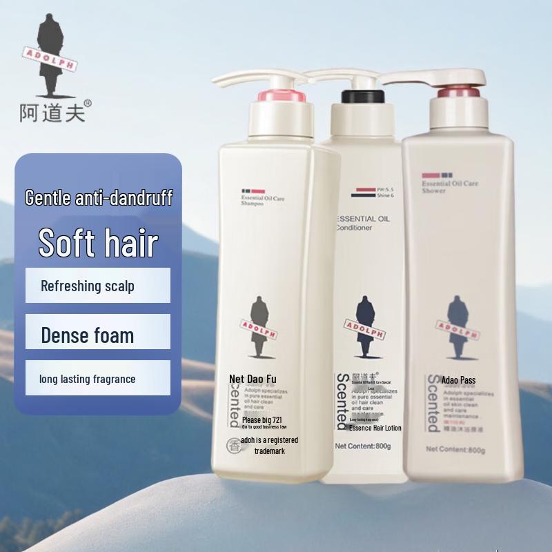ADOLPH Hair & Body Care Gift Set Shampoo 800g, Conditioner 800g, Shower Gel 800g