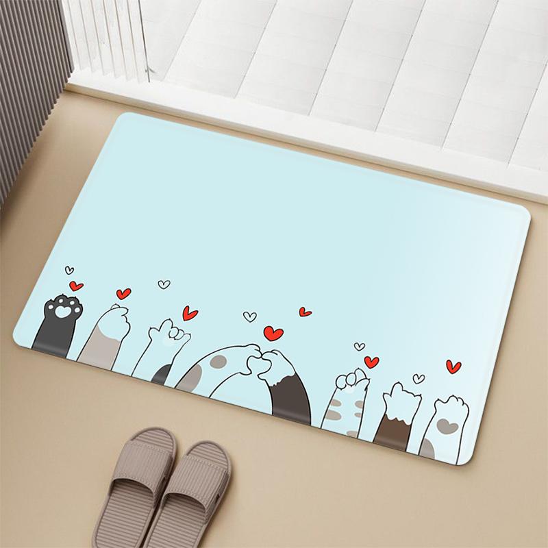 Rutschfeste Küchenmatte, Katzenpfoten-Design, Teppich, Bodenmatte, Teppich, Spielzimmer, Gebetsteppich, Türteppich, Badezimmer