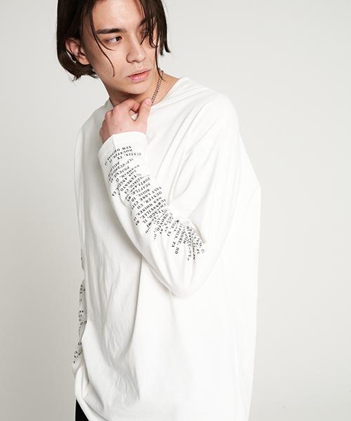Tener Sleeve Lettering Round Long-Sleeved White F