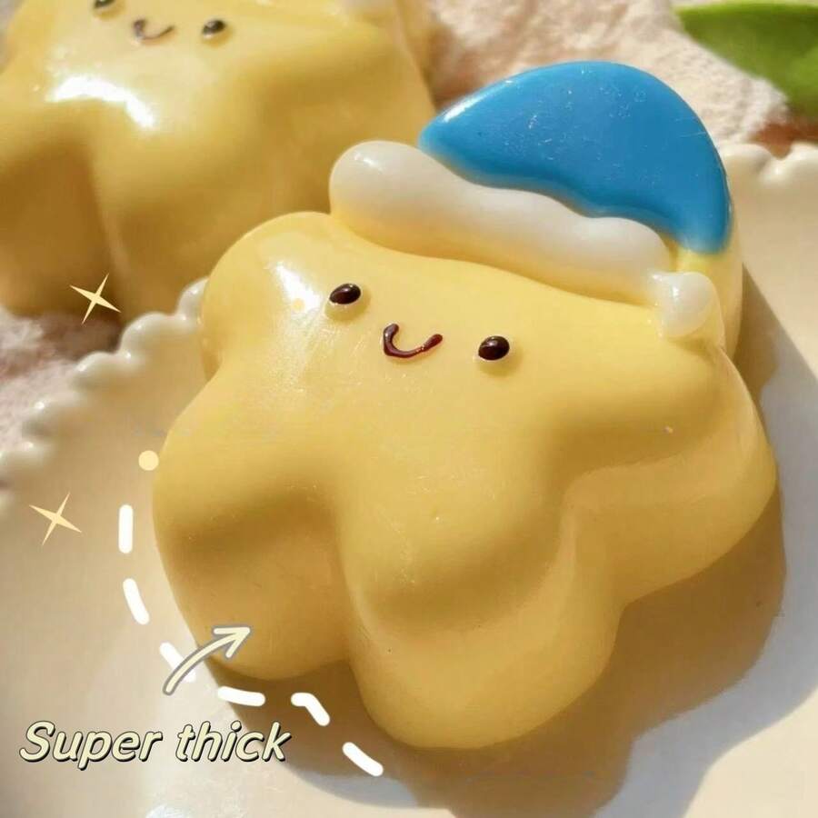 Cute Sleepy Hat Star Squishy Toy, Slow Rebound Stress Relief, Kawaii Fidget for Kids & Girls