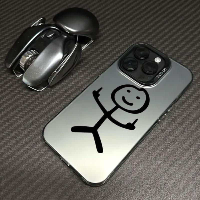 Funny Middle Finger Man Coque Funda Phone Case For iPhone 17 16 15 13 12 11 ProMax Pro Plus Shockproof & Anti-Fall Phone Cover