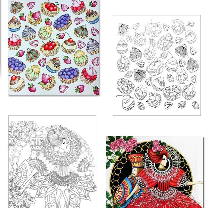 1PC Enchanted Forest Decompression Coloring Book Adult Large Size  Doodle Drawing Hand-painted Coloring Book