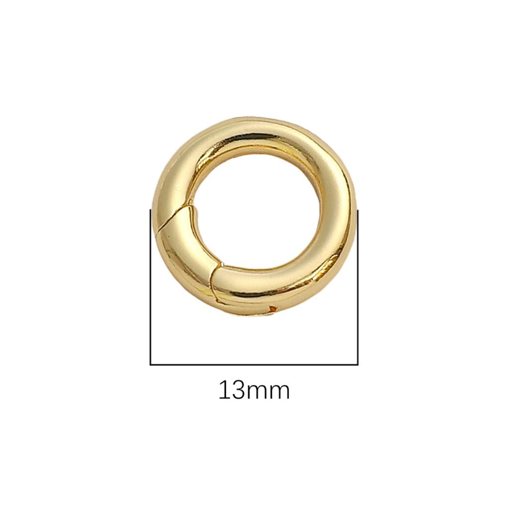 [13mm] Round Spring Buckle Gold-Plated Ring Buckle Jewelry Buckle Keychain DIY Handmade 1pc