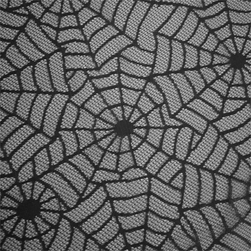 Scary Halloween Table Cover, 32x41inch Rectangles Festival Black Lace Tablecloth Decoration for Festives Occasion