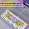 61-Key K401 RGB Mechanical Keyboard with Tactile Multi-Color Keys