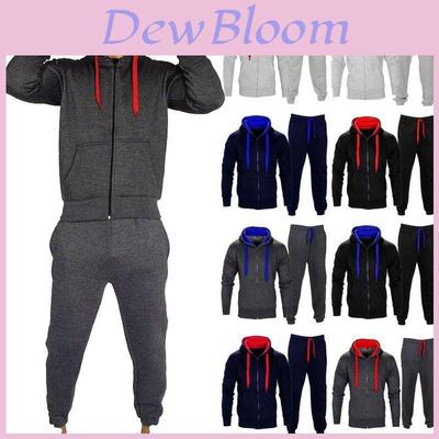 Luxuriös warmes Herren-Trainingsanzug-Set mit Fleece-Zip-Hoodie und Jogginghose