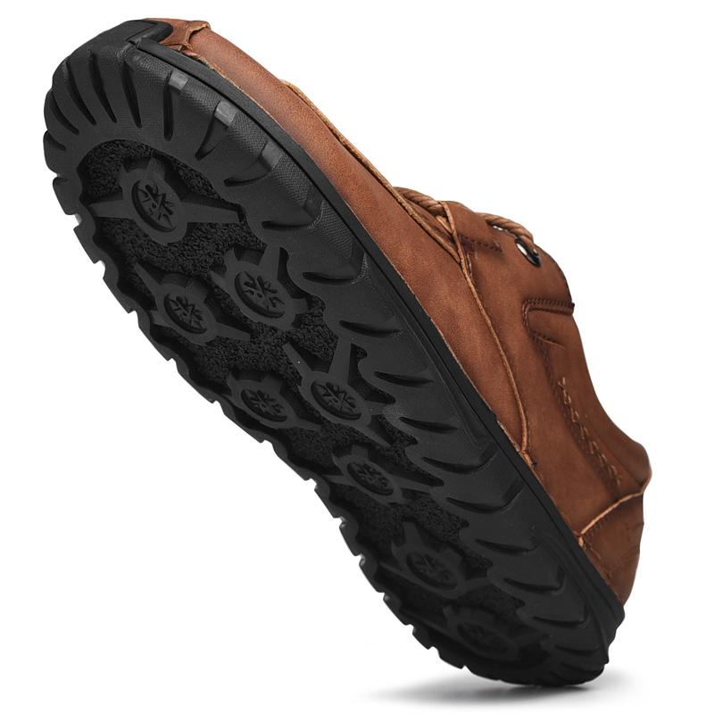 Pánské kožené boty Ručně šité outdoorové boty pro volný čas ploché