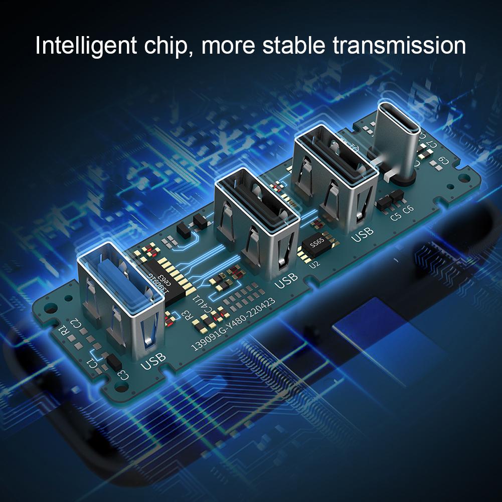 4-in-1 Multi Port Glove Box USB Hub Expansion Dock USB Adapter for Tesla Model 3 Model Y Car Accessories