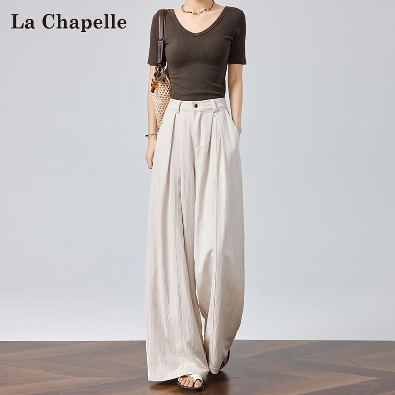 Women s Ice Silk High-Waist Wide-Leg Pants M