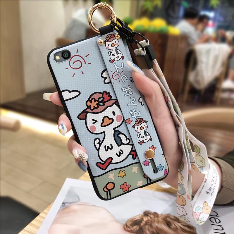 Lanyard Phone Holder Phone Case For Xiaomi Redmi GO Soft case Protective Shockproof Dirt-resistant Wristband Cute Ring