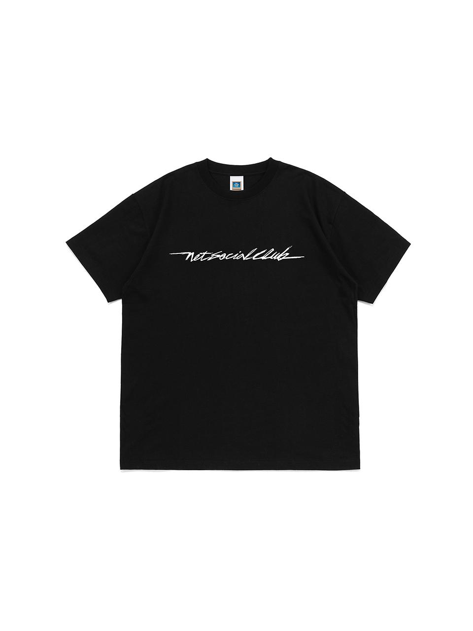 Net Social Club Script Logo Tee (Black) Black/S