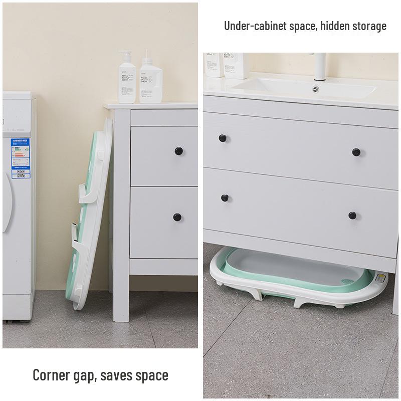 Folding Temperature-Sensitive Baby Bathtub: Large Size for Infants, Newborns, and Toddlers