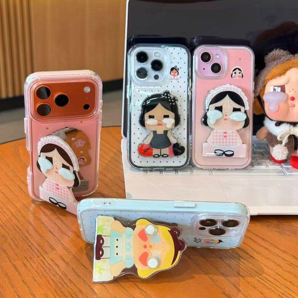 Love polka dot crying baby is suitable for Apple 11promax mobile phone case mirror Xiaomi 11oppo Huawei vivo