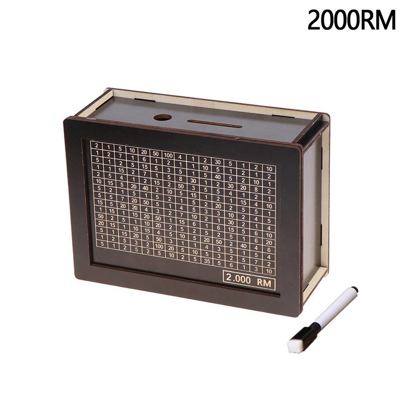 500/1000/2000/3000/5000/10 000 euro sparebøsse Sparegris Wood Money Bank Gjenbrukbar pengebøsse med sparemål og tallbokser