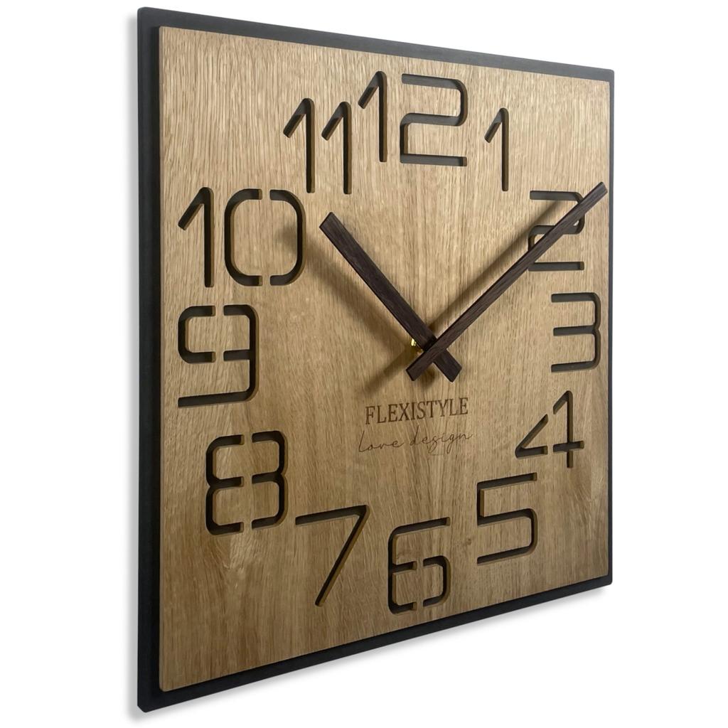 Digits Oak Wall Clock 50cm