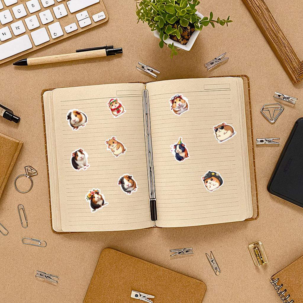 35pcs Hamster Stickers Laptop Scrapbook Decoration Graffiti Decals Skateboard Laptop Waterproof Sticker Pack Stationery