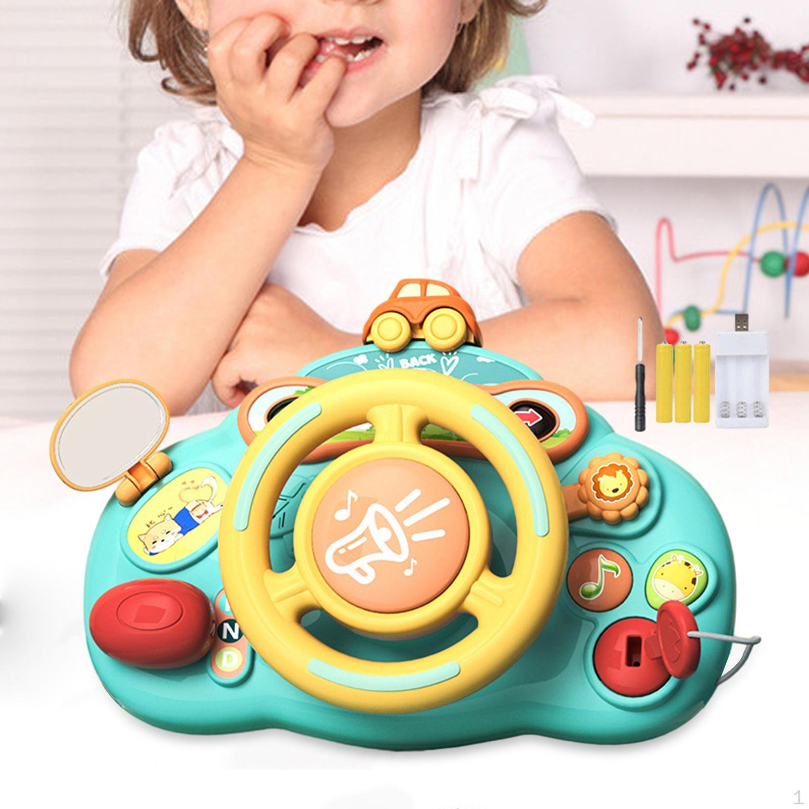 

Игрушка с электрическим рулевым колесом, образовательная, музыкальная, интерактивная, «Мое первое вождение» для младенцев