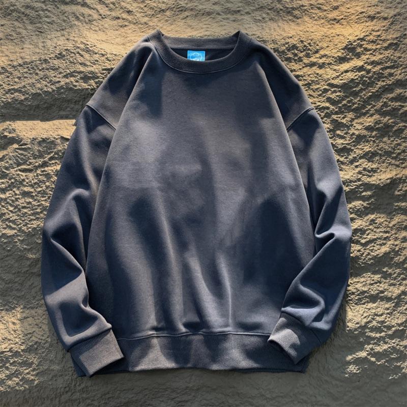 High Quality Men's Casual Heavy Pullovers Sweatshrit Solid Cotton Unisex Autumn Sweatshirt