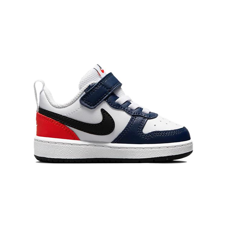 Nike Court Borough Low 2 BTV Casual Low top Skateboard Shoes White Blue Red Infant And Toddler DO7448-101