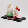 Fukubeya Seto Ware Hello Kitty Standing Hina Dolls with Pedestal | Hinamatsuri (Doll Festival) Ceramic Figurine, Compact, Made in Japan