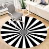 1pc Black White Sunburst Pattern Office Round Area Rug, Indoor Mat Suitable ForOffice, Under Office Chairs Bedroom Living Room Home Decor, D105