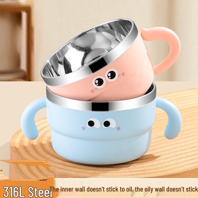 Wutuo 316L Steel Baby Feeding Bowl with Handle