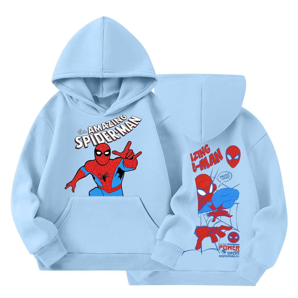 Kids Loose Fit Long Sleeve -Lined Pullover Hoodie with Graphic Print