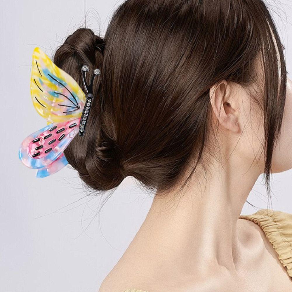 Sweet Butterfly Acetate Hair Claw Korean Style French Shark Clip Acetic Acid Hair Claw  Headwear