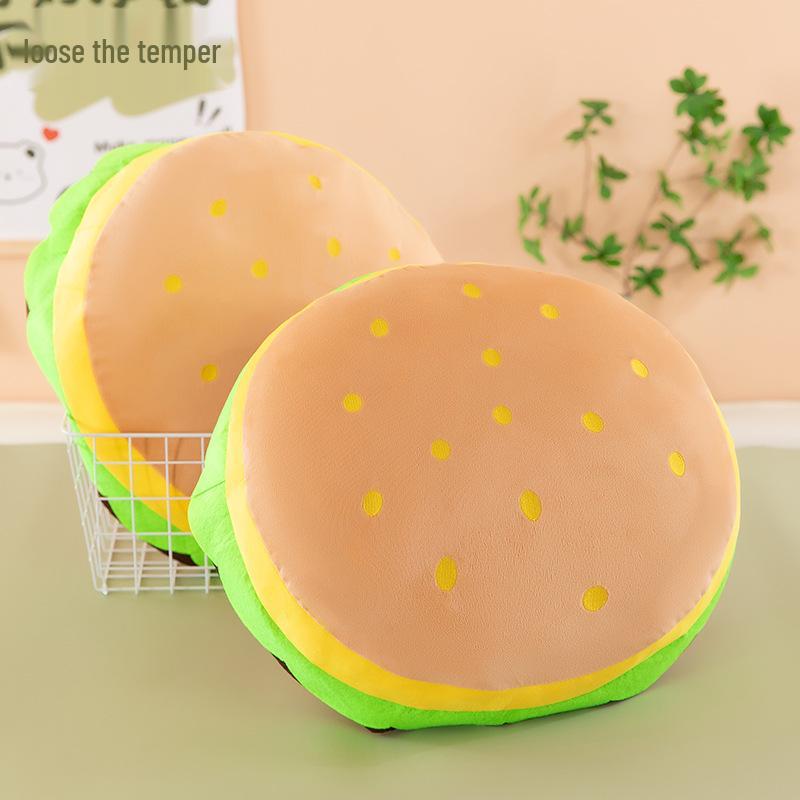 Cross-border Creative Hamburger Plush Toy Pillow for Kids – Unique Sofa Back & Seat Cushion Gift