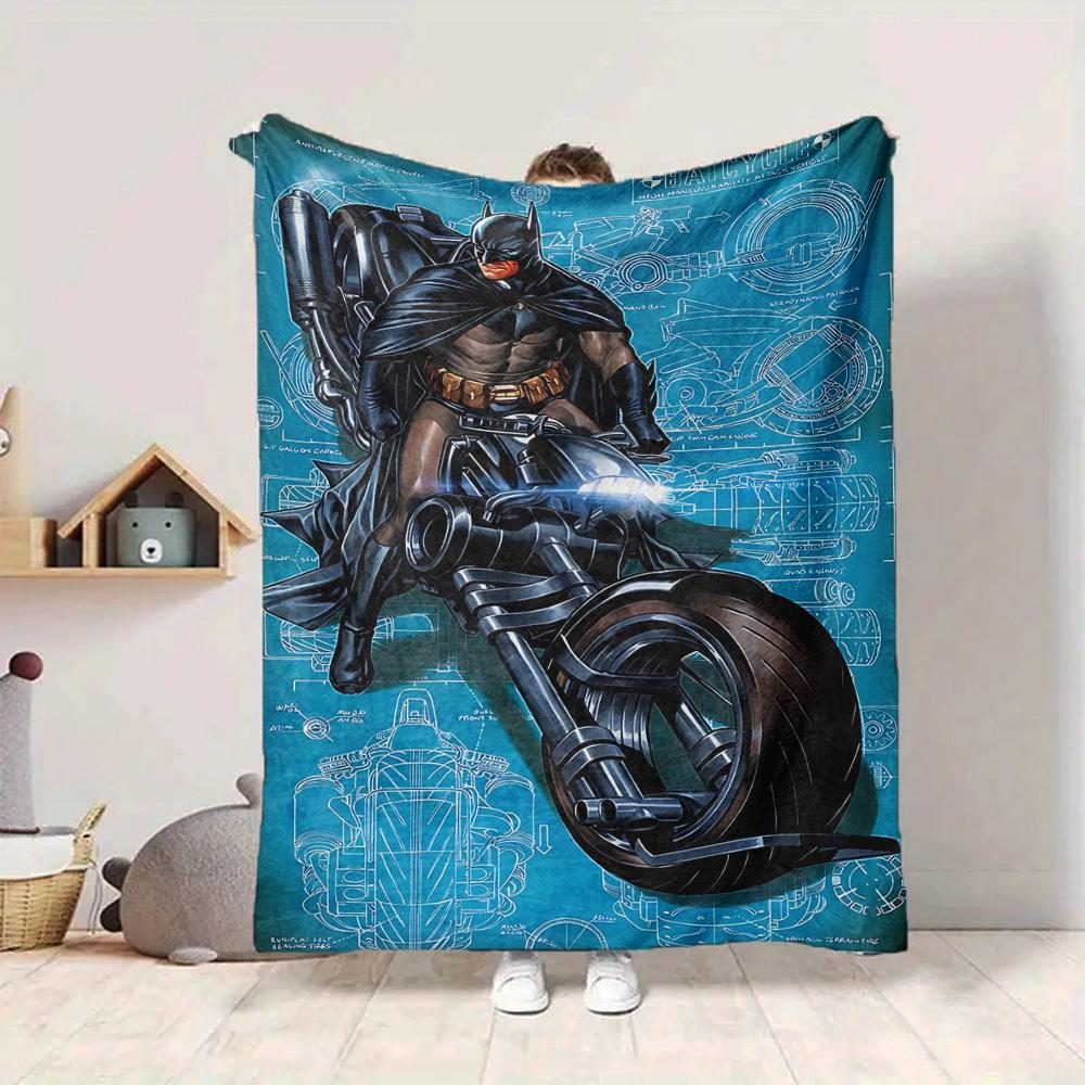 1pc batcycle, batman Blanket Lightweight Flannel Throw For Sofa, Bed, Travel, Livingroom, Office, Couch, Chair, And Bed