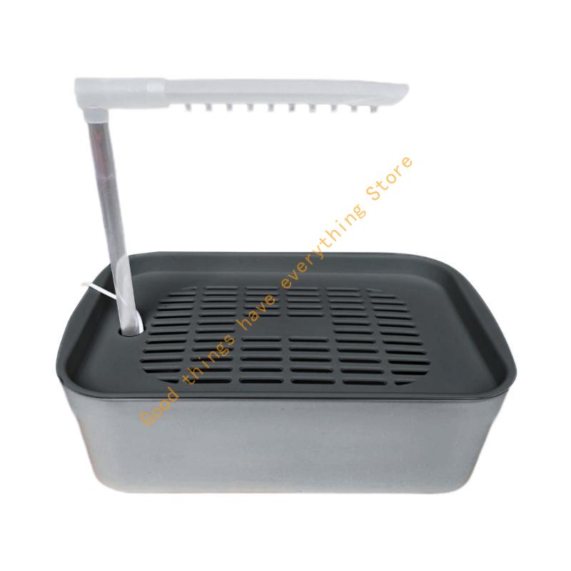 

USB Power Parrots Bath Tub Automatic Water Circulation Bird Shower Basin for Home Desktop Use with Adjustable Water Flows 55KF сірий колір