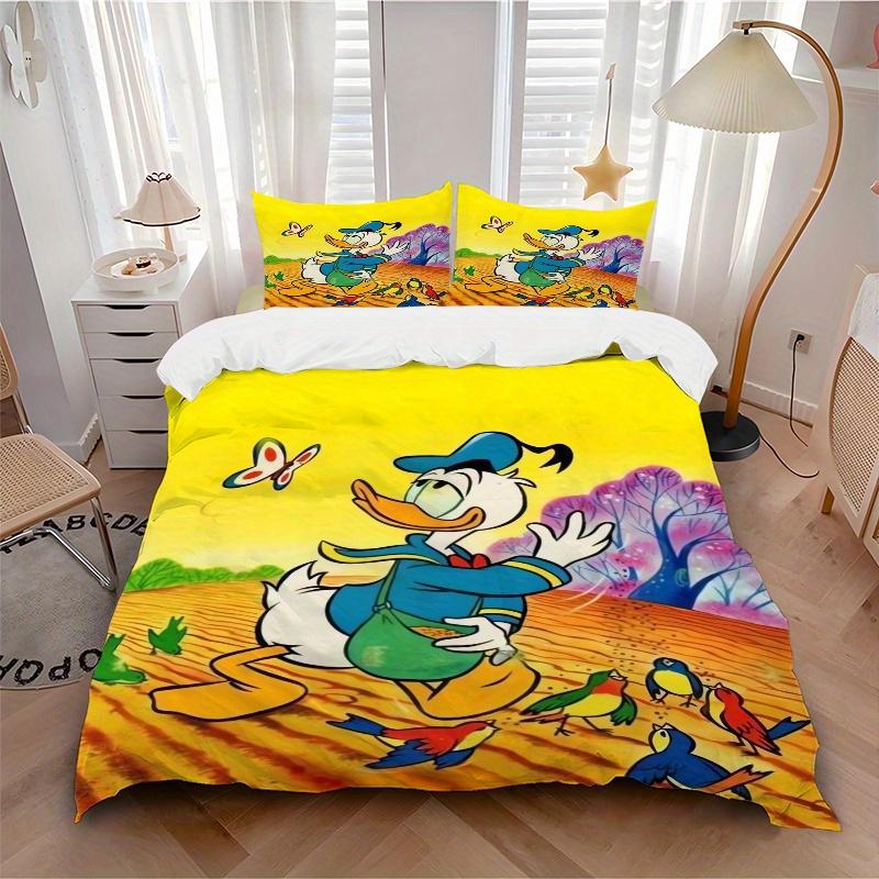 3pcs Donald Duck & Butterfly Print Cover Set Ultra Soft, Breathable, and Comfortable Bedding with Stylish Design for Bedroom and Guest Room Decor