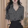 Korean Design Hot Diamond Plaid V-neck Pocket Shirt Women Summer New Versatile Fashion Top