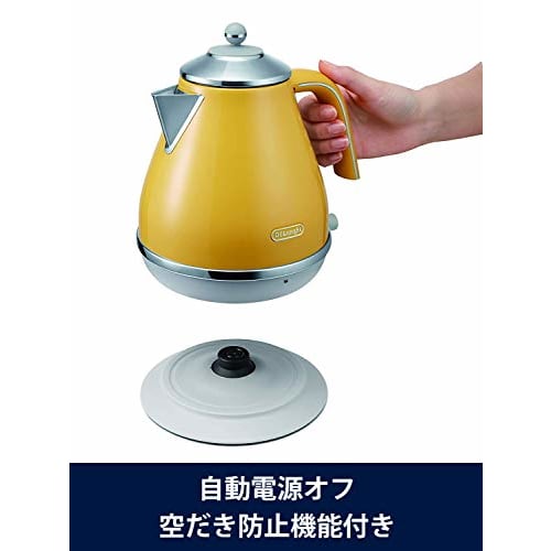 DeLonghi De'Longhi Electric Kettle Icona Capitals KBOC1200J-Y Stainless Steel 1.0L Easy-to-read water meter Foreign object prevention filter Empty boi