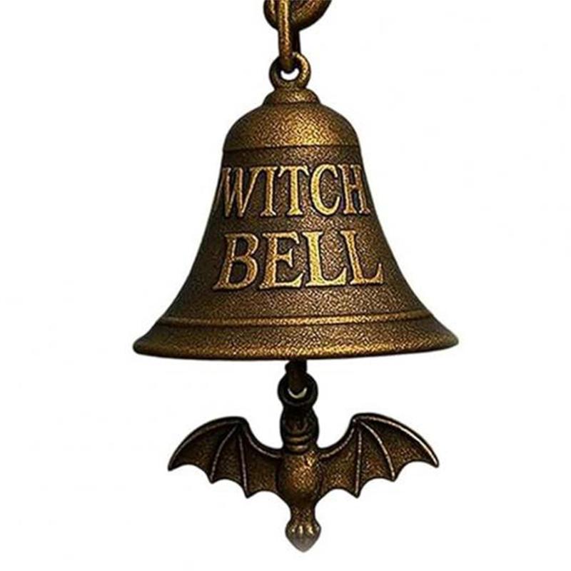 Vintage Halloween Witch Bell Vintage Metal Home Entrance Doorbell Door Wall Mount Spooky Decorative Shopkeeper Welcome Bell