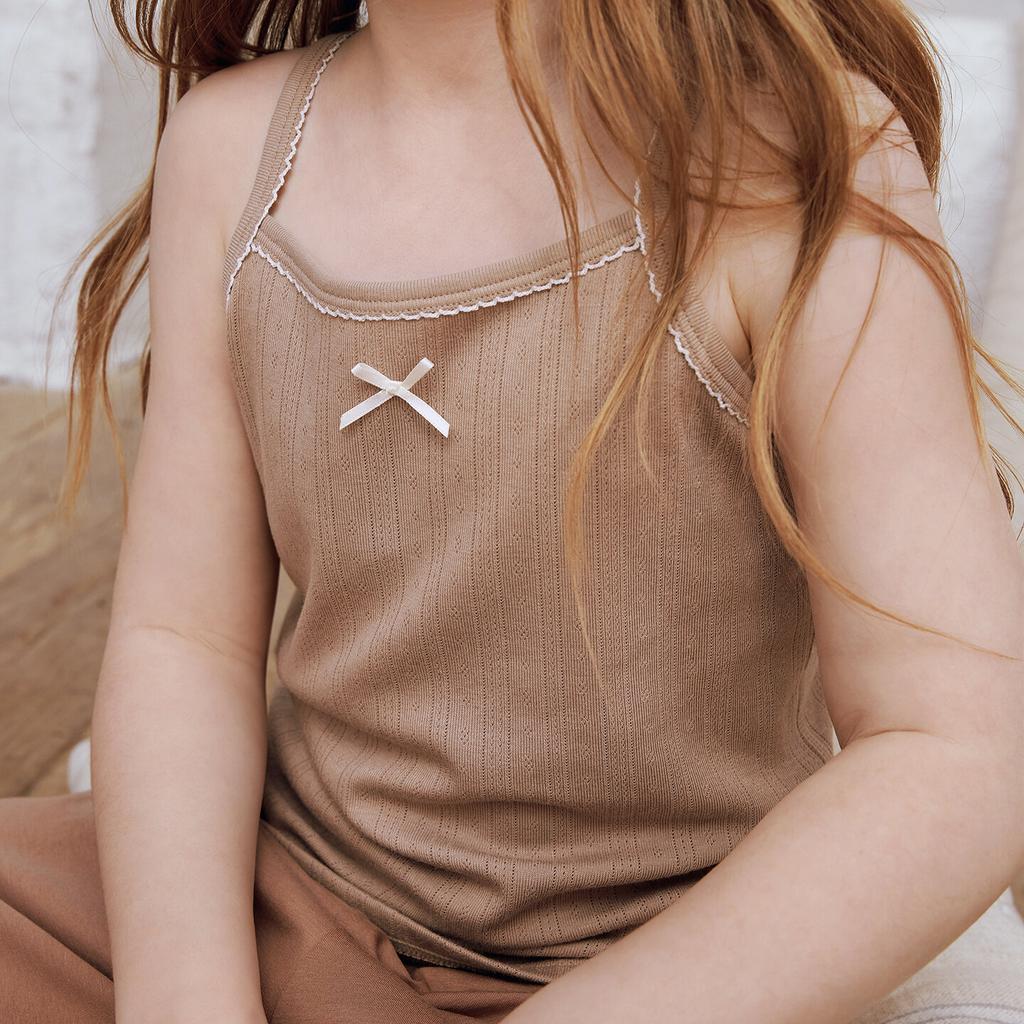 Mini Balabala Girls' Tank Top Soft Skin friendly Bamboo Cotton Antibacterial Breathable Sweet Home Clothes Baby Top Summer
