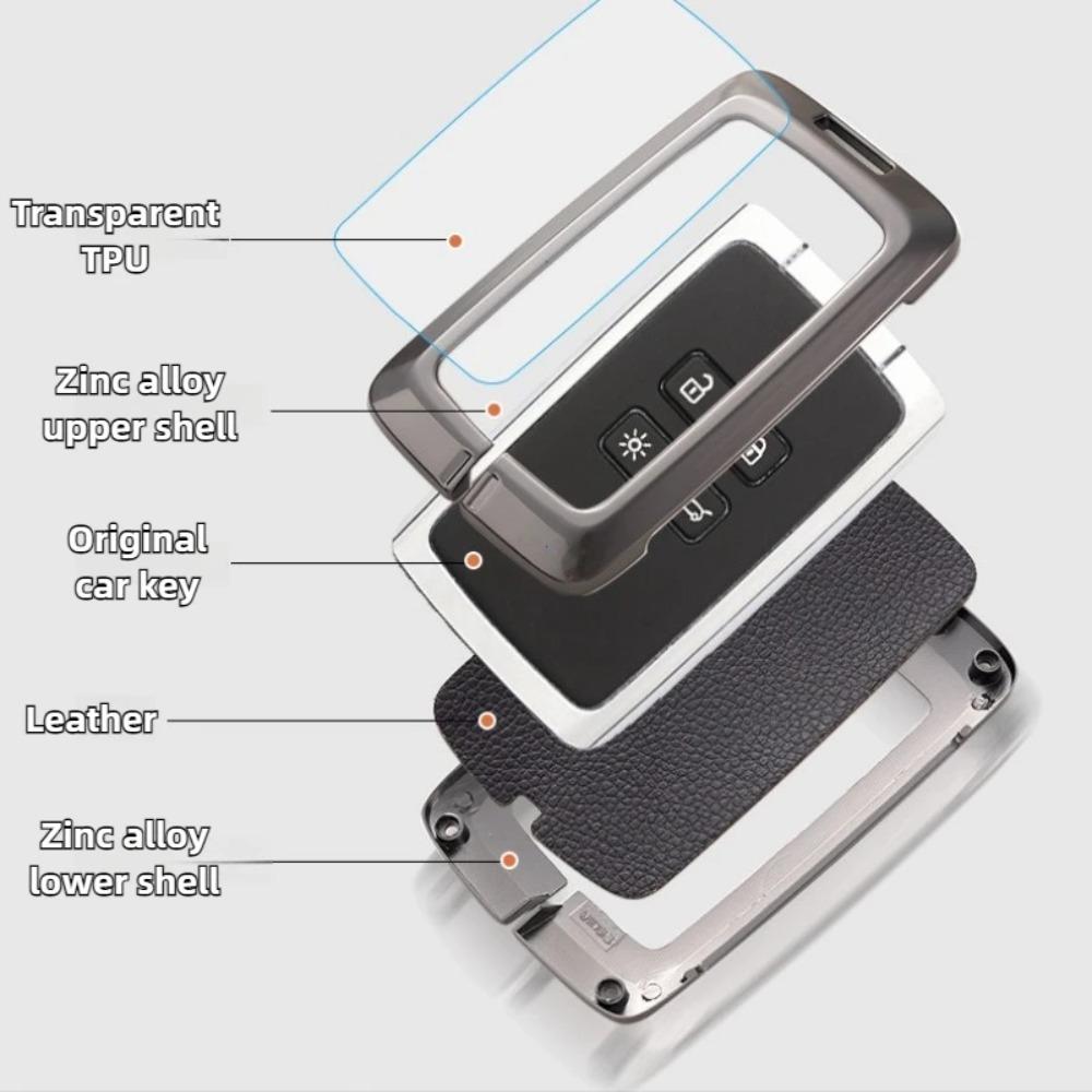 Skórzany pokrowiec na kluczyk samochodowy dla Renault Austral Kadjar Clio Megane Captur Arrana Kolaos Zoe Scenic Dacia Sandero Duster Logan Jogger