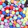 100PCS/Lot Colorful Acrylic Beads for Jewelry Making Flat Round Loose Spacer Beads DIY Bracelet Necklace Children Beads Wholesal