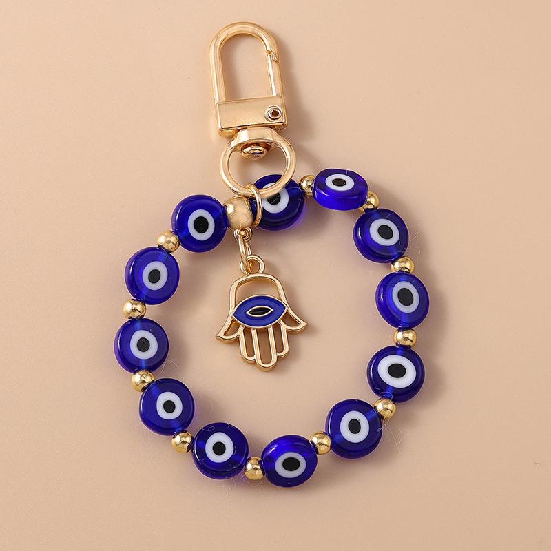 Bohemia Turkish Lucky Evil Eye Keychain Handmade Beadbed Bracelet Key Ring for Women Girls Handbag Pendants DIY Jewelry Gifts