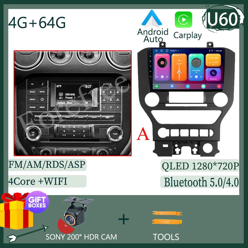 Android 14 For Ford Mustang 6 VI S550 2014 - 2025 Car Radio Multimedia Video Player Stereo Carplay Navigation GPS WIFI QLED DVD