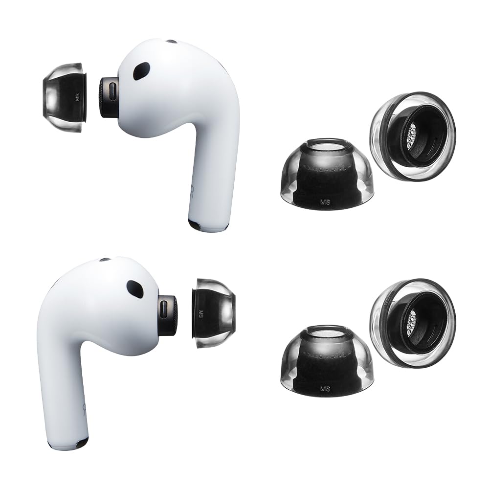 

AZLA SednaEarfit XELASTEC II Ear Tips for AirPods Pro 3 TPE Material Deforms with Body Temperature Integrated Adapter Tapered Shape Variable Thickness