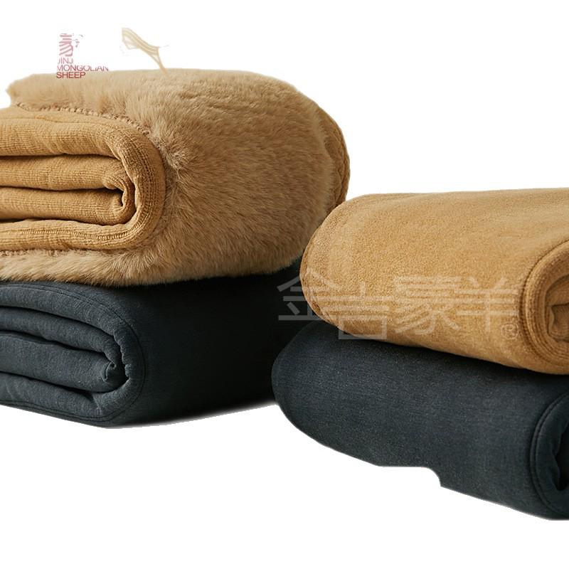 Men's and Women's Thick Camel Wool Warm Pants, High-Waisted, Plus Size, Suitable for Autumn and Winter Cold-Proof.