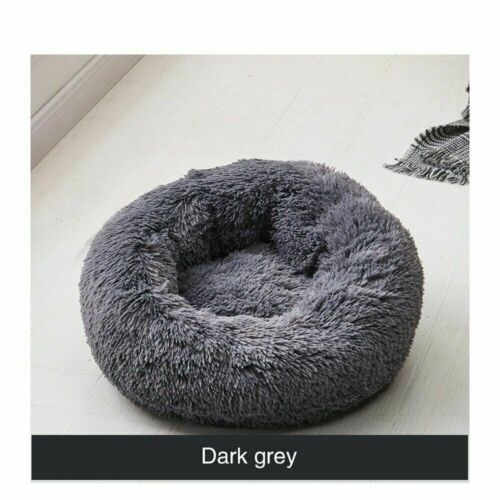 

Домашние животные Собака Кошка Успокаивающая кровать Удобная ворсистая теплая пушистая кровать-гнездо Матрас Меховой пончик Подушка XL - Dia 80cm
