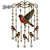 Natural White Noise Chime Graceful Bird Wind Chimes, Chimes for Outside, Metal Hanging Crystal Suncatchers with Pendants Garden Yard Decor Bead