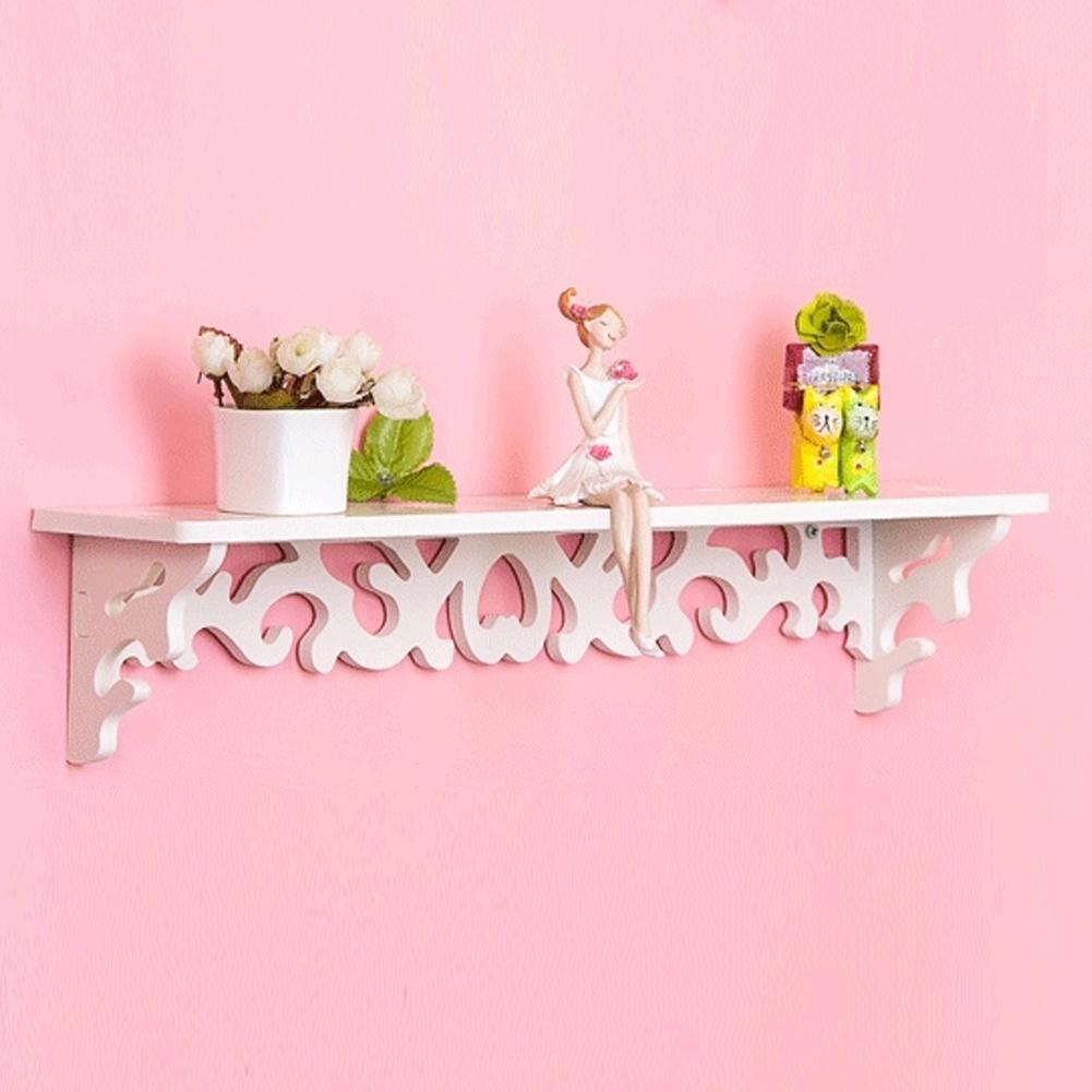 Vintage Carved Hollow Wood Wall Hanging Rack Shelf Shelves Holder Storage Home Decor