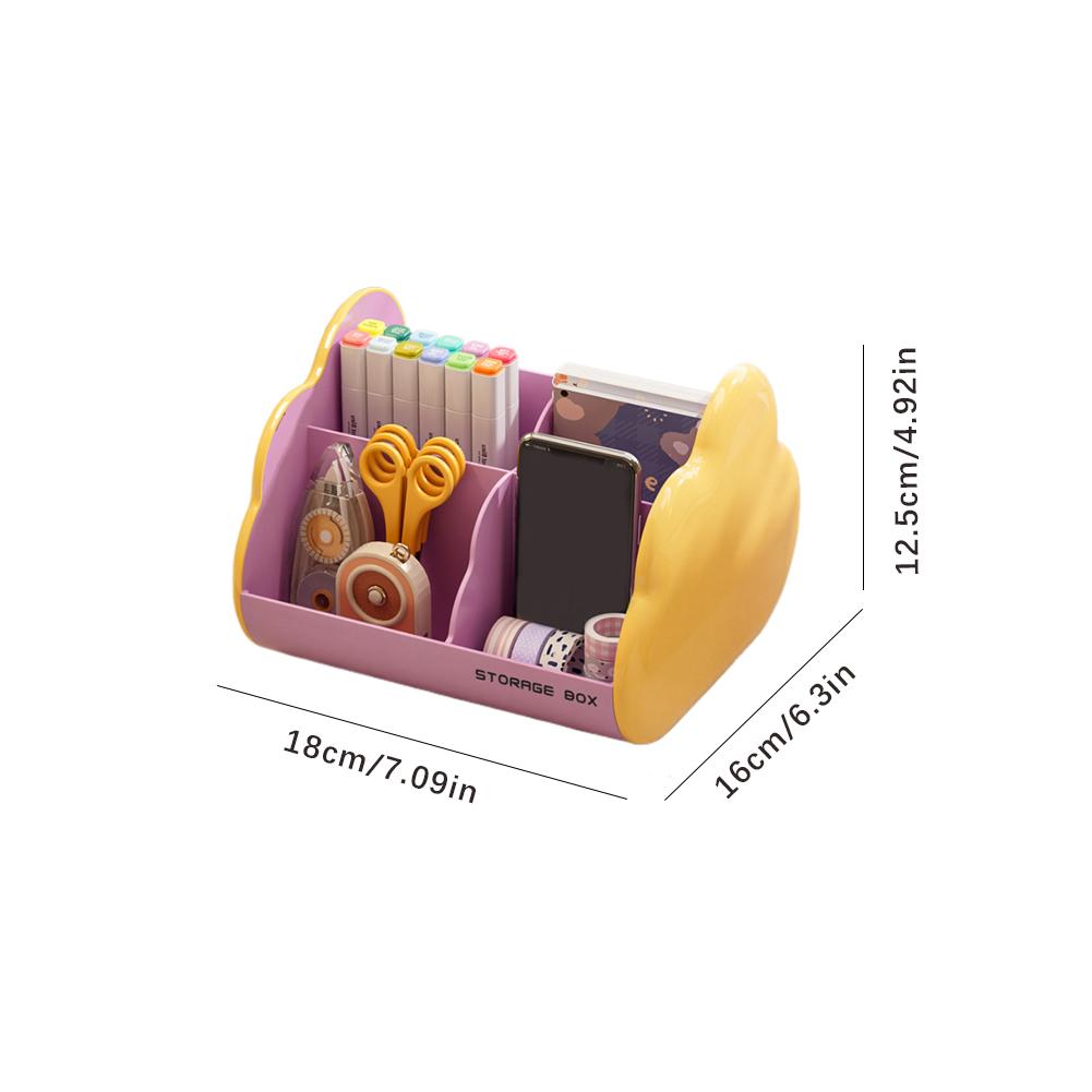 Makeup Storage Box Plastic Desktop Compartment Organizer For Office Desk Cosmetics Stationery Student Study Accessory Tools