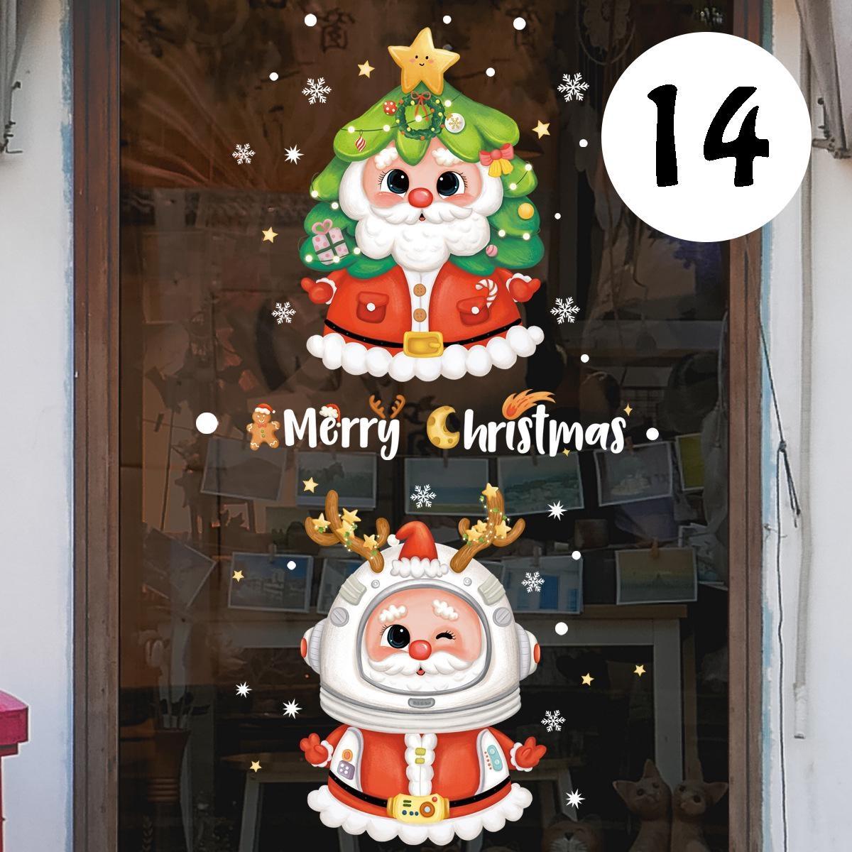 

Рождественские наклейки на окна, рождественские украшения на окна, Рождественский праздник, наклейки на окна Санта-Снеговика для стеклянных окон