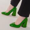 Leather High Heels Pumps Women Shoes Elegant White Green Heeled Large Size Spring Office Party Wedding Shoes Female New 2025