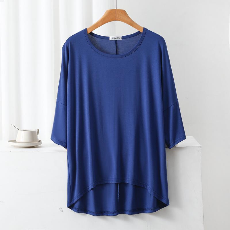 Women's Summer Modal Batwing Sleeve Top - Slimming, Loose, and Stylish.